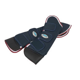Produktbild von WeatherBeeta Deluxe Travel Boot Pfotenschuhe für Warmblut Pferde in Blau Rot Weiß