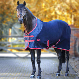 Weatherbeeta Fleece Cooler Combo Pferdedecke Navy Rot Weiß Größe 115 – Bild 1 von 5