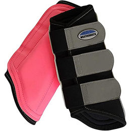 Weatherbeeta Gamaschen für Ponys aus Neopren Pink Silber – Bild 1 von 4