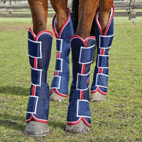 Produktbild von Weatherbeeta Gamaschen mit Fleece-Futter für Vollblut in Blau/Silber 4er-Pack