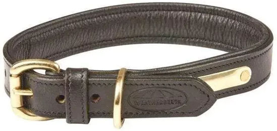 WeatherBeeta Gepolstertes Hundehalsband aus Leder Schwarz Größe L – Bild 1 von 6