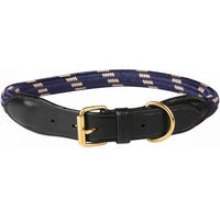 Produktbild von Weatherbeeta Hundehalsband aus Leder und Seil Blau Braun Größe L