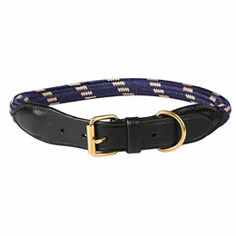 Weatherbeeta Hundehalsband aus Leder und Seil Blau Braun XL – Bild 1 von 7
