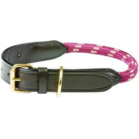 Produktbild von Weatherbeeta Hundehalsband aus Leder und Seil in Rot Braun Rosa Größe M
