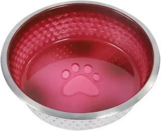Weatherbeeta Hundenapf aus Edelstahl rutschfest 23cm Magenta – Bild 1 von 3