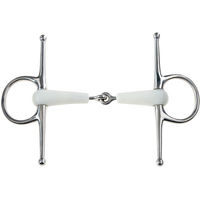 Produktbild von WeatherBeeta Korsteel Flexi Schenkeltrense mit gebrochenem Knebel in Elfenbein 140mm