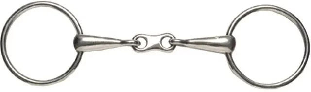 Produktbild von Weatherbeeta Korsteel Französische Steigbügel aus Edelstahl mit breitem Ring und feinem Maul für Pferde Silber 14 cm