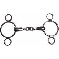 Produktbild von Weatherbeeta Korsteel Holländisches Gebiss mit 2 Ringen und französischen Gliedern aus Edelstahl Silber 5 Zoll