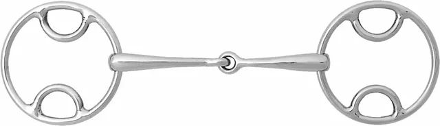 Weatherbeeta Korsteel Loose Ring Snaffle Beval Gebiss aus Edelstahl Silber für Ponys 5 1/2 inch – Bild 1 von 2