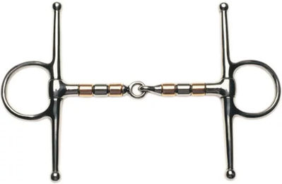 Weatherbeeta Korsteel Roller Knebeltrense aus Edelstahl und Kupfer für Pferde 125 mm Silber – Bild 1 von 1
