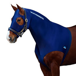 Weatherbeeta Lycra Stretch Hood Decke mit Reißverschluss Navy Blau für Vollblut – Bild 1 von 2