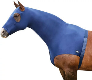 Weatherbeeta Lycra Stretch Hood für Ponys in Blau mit Reißverschluss – Bild 1 von 3