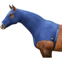 Produktbild von Weatherbeeta Lycra Stretch Hood für Ponys in Blau mit Reißverschluss