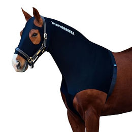 Weatherbeeta Lycra Stretch Hood mit Reißverschluss für Vollblut Pferde Schwarz – Bild 1 von 3
