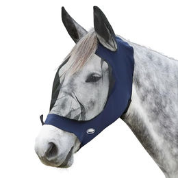 Weatherbeeta Pferde Augenschutz mit Ohren Deluxe Stretch Pony Marineblau Schwarz – Bild 1 von 3