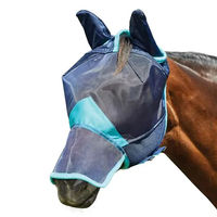 Produktbild von Weatherbeeta Pferde Fliegenmaske Comfitec Deluxe für Ponys mit Ohren und Nase in Blau/Türkis