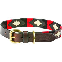 Produktbild von Weatherbeeta Polo Hundehalsband aus Leder Braun Schwarz Rot Größe S