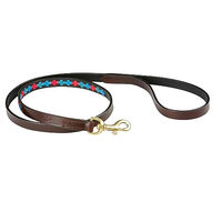 Produktbild von Weatherbeeta Polo Leder Hundeleine Beaufort Braun Blau Rosa 120 cm