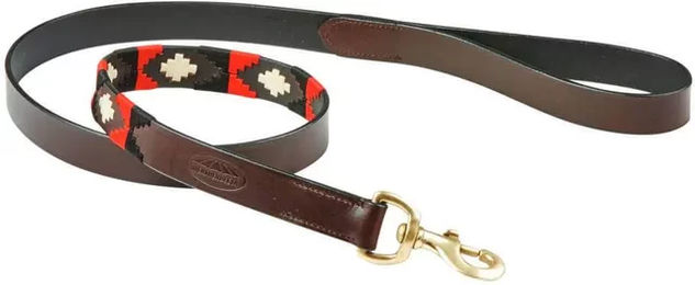 Weatherbeeta Polo Leder Hundeleine Braun/Rot Größe M – Bild 1 von 2