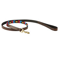 Produktbild von WeatherBeeta Polo Leder Hundeleine für mittlere Hunde in Beaufort Braun Lila Blaugrün