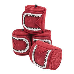 Weatherbeeta Prime Bling Fleece Gamaschen für Pferde 4er Pack Braun Rot Einheitsgröße – Bild 1 von 3