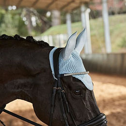 Produktbild von WeatherBeeta Prime Ohrenschutz Fliegenhaube für Ponys in Schwarz aus Baumwolle - 1 Stk.