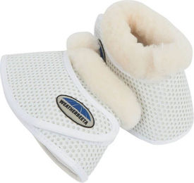 Weatherbeeta Pure Wool Trim Bell Boots Gamaschen aus Neopren Weiß für Vollblut/VB – Bild 1 von 1