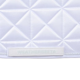 Weatherbeeta Satin Luxe Air-Tec Dressage Saddle Pad mit Bambus in Blau Weiß Größe S – Bild 1 von 2