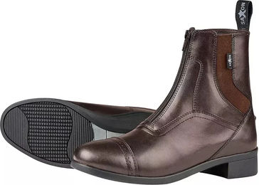 Weatherbeeta Saxon Syntovia Paddock-Reitstiefel aus Kunstleder für Erwachsene in Schwarz und Braun – Bild 1 von 6