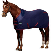Produktbild von WeatherBeeta Standard Fleece Antistatische Pferde Weidedecke Cooler 175cm Marine/Burgunderrot
