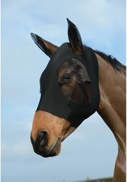 WeatherBeeta Stretch Bug Eye Saver Fliegenmaske für Ponys mit Ohrenschutz Schwarz – Bild 1 von 3