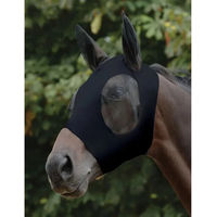 Produktbild von Weatherbeeta Stretch Fliegenmaske für Warmblut Pferde in Schwarz und Transparent aus Nylon