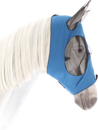 Weatherbeeta Stretch Fliegenmaske mit Ohrenschutz für Ponys in Blau Schwarz – Bild 1 von 3
