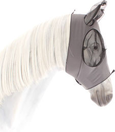 Weatherbeeta Stretch Fliegenmaske mit Ohrenschutz für Warmblut Pferde in Grau/Schwarz – Bild 1 von 4
