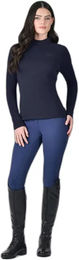 WeatherBeeta Technisches ReitTrikot für Damen mit langen Ärmeln aus Baumwolle und Bambus in Marineblau Größe 2XS – Bild 1 von 1