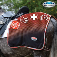 Produktbild von Weatherbeeta Therapy-Tec Fleece Ausreitdecke für Pferde mit Keramik-Technologie Schwarz Silber Rot XS