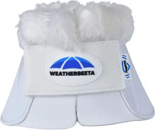 Weatherbeeta Tough-Tec Impact Glocken mit Fleece-Besatz für Pferde Weiß – Bild 1 von 5