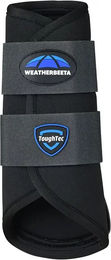 Weatherbeeta Tough-Tec Prime Brushing Boots Gamaschen für Pferde aus Neopren Größe L Schwarz Grau – Bild 1 von 10