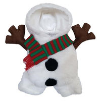 Produktbild von Weihnachtliches Hundekleid mit Kapuze im Xmas Snowman Modell aus Plüsch bunt 45 cm