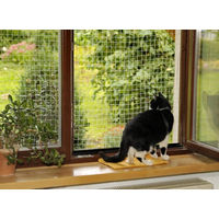 Produktbild von Weißes Katzen Sicherheitsnetz aus Kunststoff 2x4 m mit Rohrschneider - 2 x 4 m