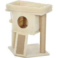 Produktbild von Welikera Kratzbaum für Katzen mit Jute-Kratzmatte, Liegeplattform, Spielball und Katzenhaus in Beige, 40 x 40 x 57 cm