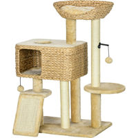 Produktbild von Welikera Kratzbaum für Katzen mit Katzenhöhle, Liegefläche und Rampe in Natur und Beige, 60 x 40 x 98 cm