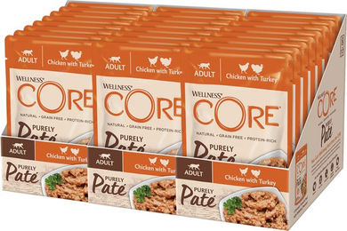 Produktbild von Wellness Core Cat Adult Purely Paté Huhn & Pute Getreidefrei Hypoallergen 24 x 85 g - 24 x 85 g