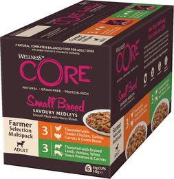 Wellness CORE Savoury Medleys Farmer Selection Nassfutter für kleine Hunde Adult Huhn Pute Lamm Getreidefrei 6 x 85 g - 6 x 85 g – Bild 1 von 6