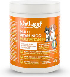 WellWoof Bio Multivitaminpräparat Pulver für Hunde und Katzen zur Immunstärkung sowie für Haut, Fell und Gelenke 250g – Bild 1 von 3