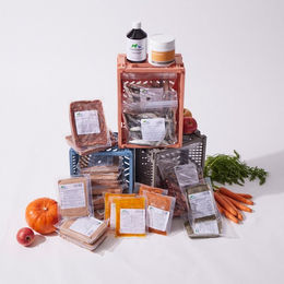 Produktbild von Welpenfutter für Haut und Fell mit Rind, Huhn, Fisch und Lachs