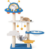 Produktbild von Weltraum Kratzbaum mit Raumkapsel und Sisalkratzsäulen für Katzen