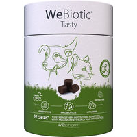 Produktbild von WePharm WeBiotic Tasty Probiotika Leckerli mit Vitaminen zur Unterstützung von Magen-Darm und Immunsystem 30 Stück