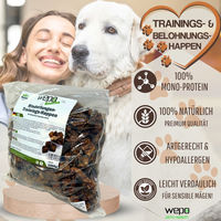 Produktbild von WEPO Rinderlunge getrocknet Hundeleckerli aus 100 Prozent Rind 1kg