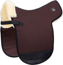 Werner Christ Champ D Dressur Satteldecke aus Lammfell in Braun für Warmblut Pferde – Bild 1 von 3